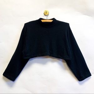 Cropped Mock Neck